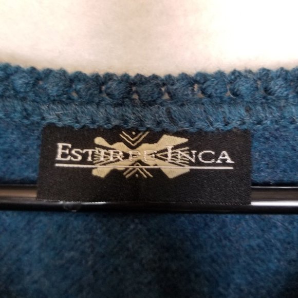 Estirpe Inca Womens Blue Wool Crochet Trim Fringe - Picture 6 of 7
